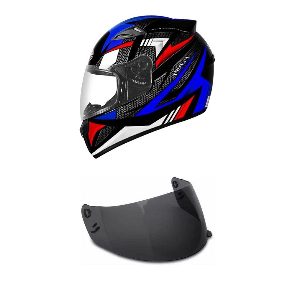 Capacete Ebf New Spark Flash Azul e Vermelho Mais Viseira Fumê