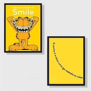 Kit 2 Quadros Decorativos Sorria 45X34Cm