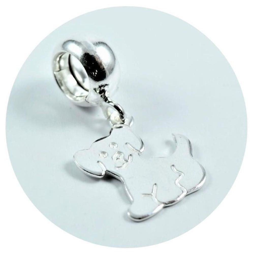 Berloque prata 925 cachorrinho 12x14mm - ponte vecchio joias