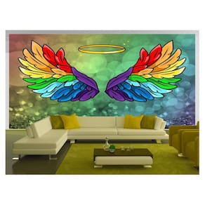 Papel De Parede 3D Arte Asas Selfie Insta Cores 3,5M Tra280
