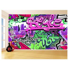Papel De Parede 3D Arte Graffiti Mural Grafite 3,5M Tra80