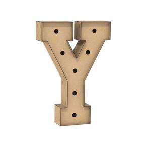 Letra Caixa Grande Y Mdf 100Cm Altura Furo Lampad Iluminação