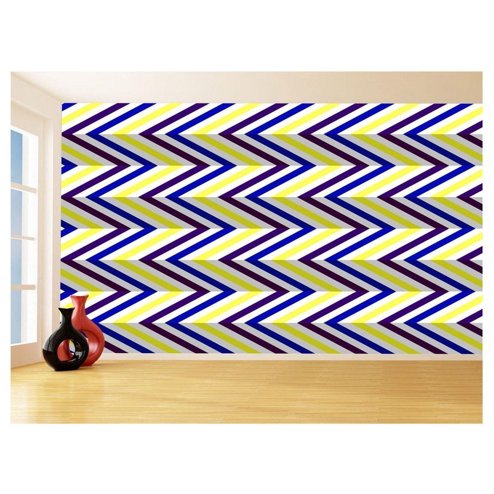 Papel De Parede 3D Sala Chevron Zig Zag Listras 3,5M Zig46