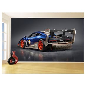 Papel De Parede 3D Carro Mc Laren Pista Super 3,5M Car285