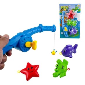 Varinha pega peixe com 4 peças brinquedo infantil acessórios