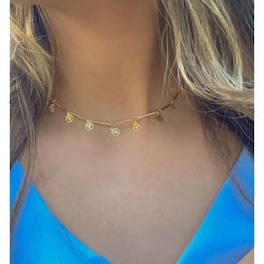 Choker Arvores Da Vida Folheado Em Ouro 18K
