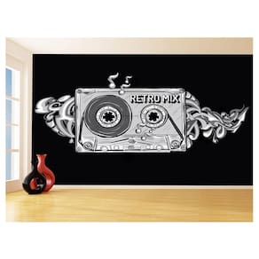 Papel De Parede 3D Musica Fita Retrô Mix Tape 3,5M Mus35