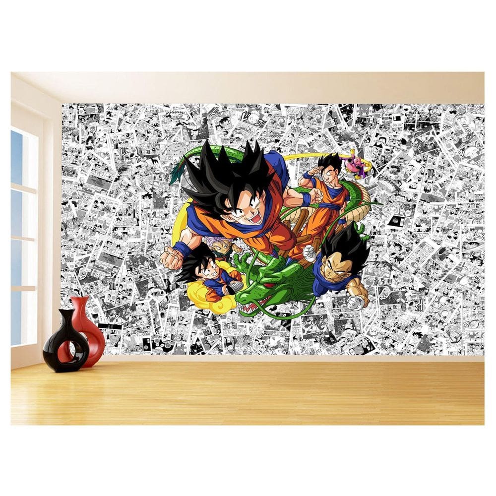 Papel De Parede Dragon Ball Goku Vegeta Anime 3,5M Dbz170