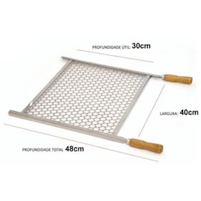 Grelha Churrasqueira Churrasco 40Cm X 30Cm Aço Galvanizado