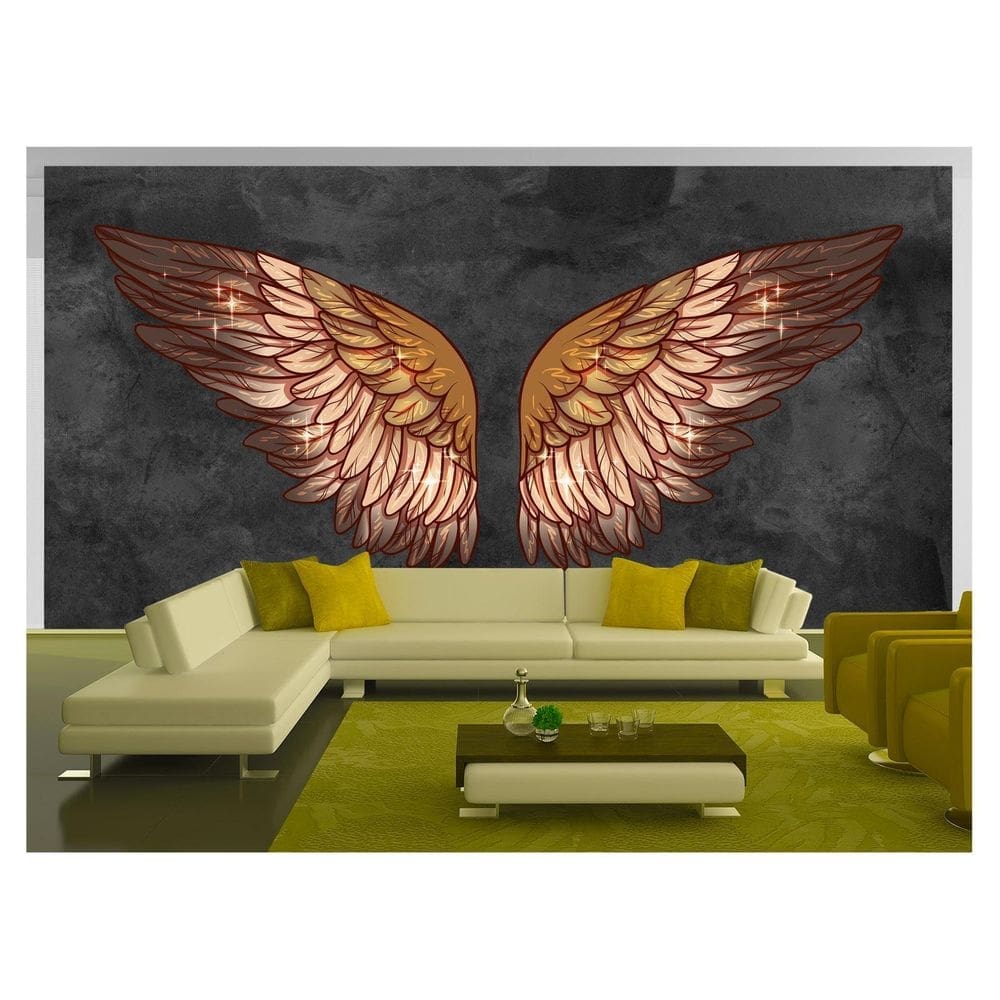 Papel De Parede 3D Arte Asas Selfie Insta Cores 3,5M Tra412