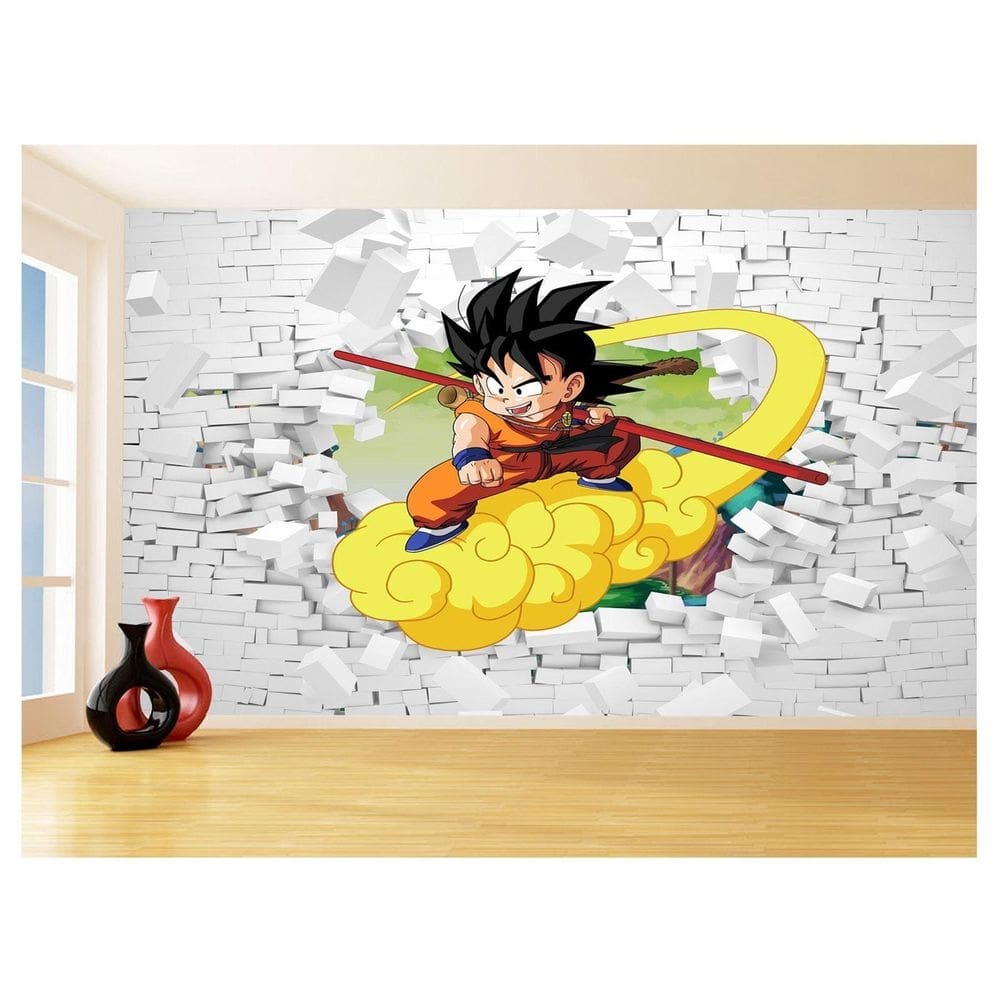 Papel De Parede 3D Dragon Ball Goku Vegeta Anime 3,5M Dbz61