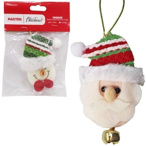 Pendente papai noel/boneco de neve - 9x6cm - 7g