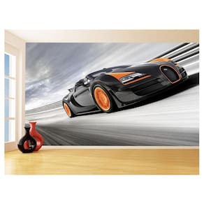 Papel De Parede 3D Carro Bugatti Veyron Pista 3,5M Car07