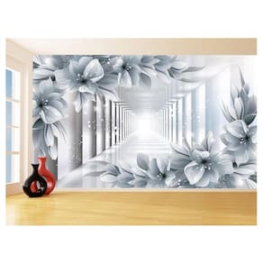 Papel De Parede 3D Floral Textura Sala Flores 3,5M Xfl352
