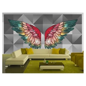 Papel De Parede 3D Arte Asas Selfie Insta Cores 3,5M Tra267