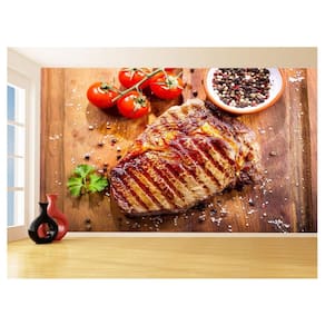 Papel De Parede Alimentos Carne Churrasco Bife 3,5M Al296