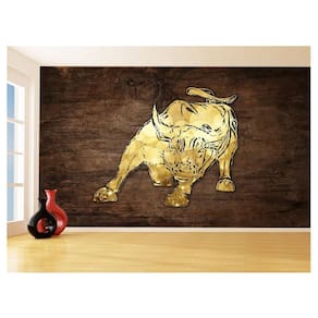 Papel De Parede 3D Animais Pop Art Touro Bull 3,5M Pxa204