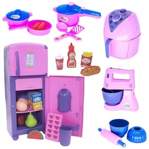 Cozinha brinquedo menina eletro geladeira lanche 25 peças