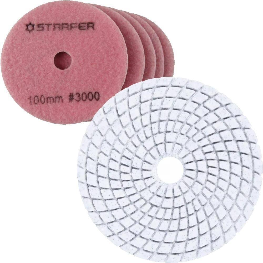 Jogo de 5 disco de lixa diamantado tiras aderentes para polimento 100