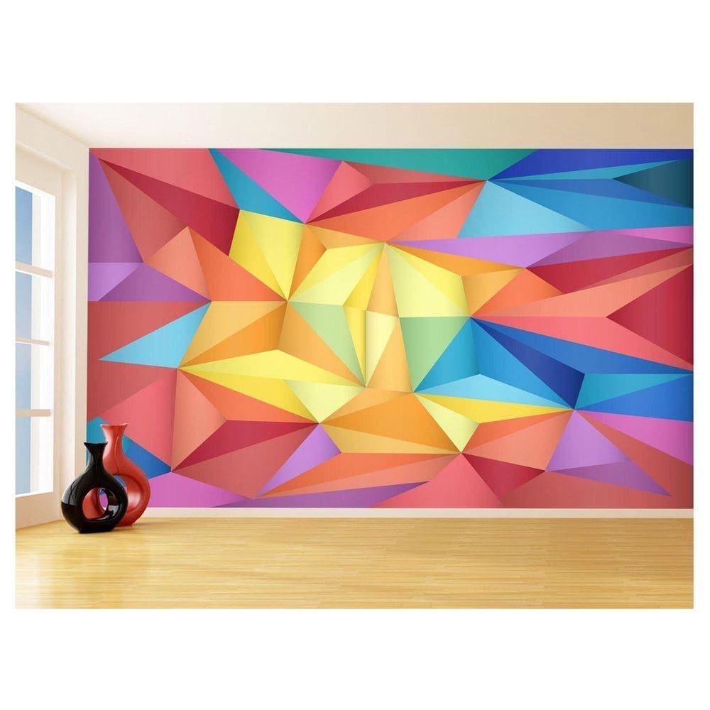 Papel De Parede 3D Geométrico Formas Linhas Cor 3,5M Gmt131