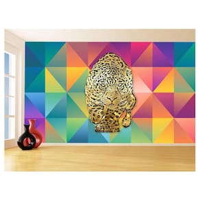 Papel De Parede 3D Animais Pop Art Onça Pintada 3,5M Pxa93