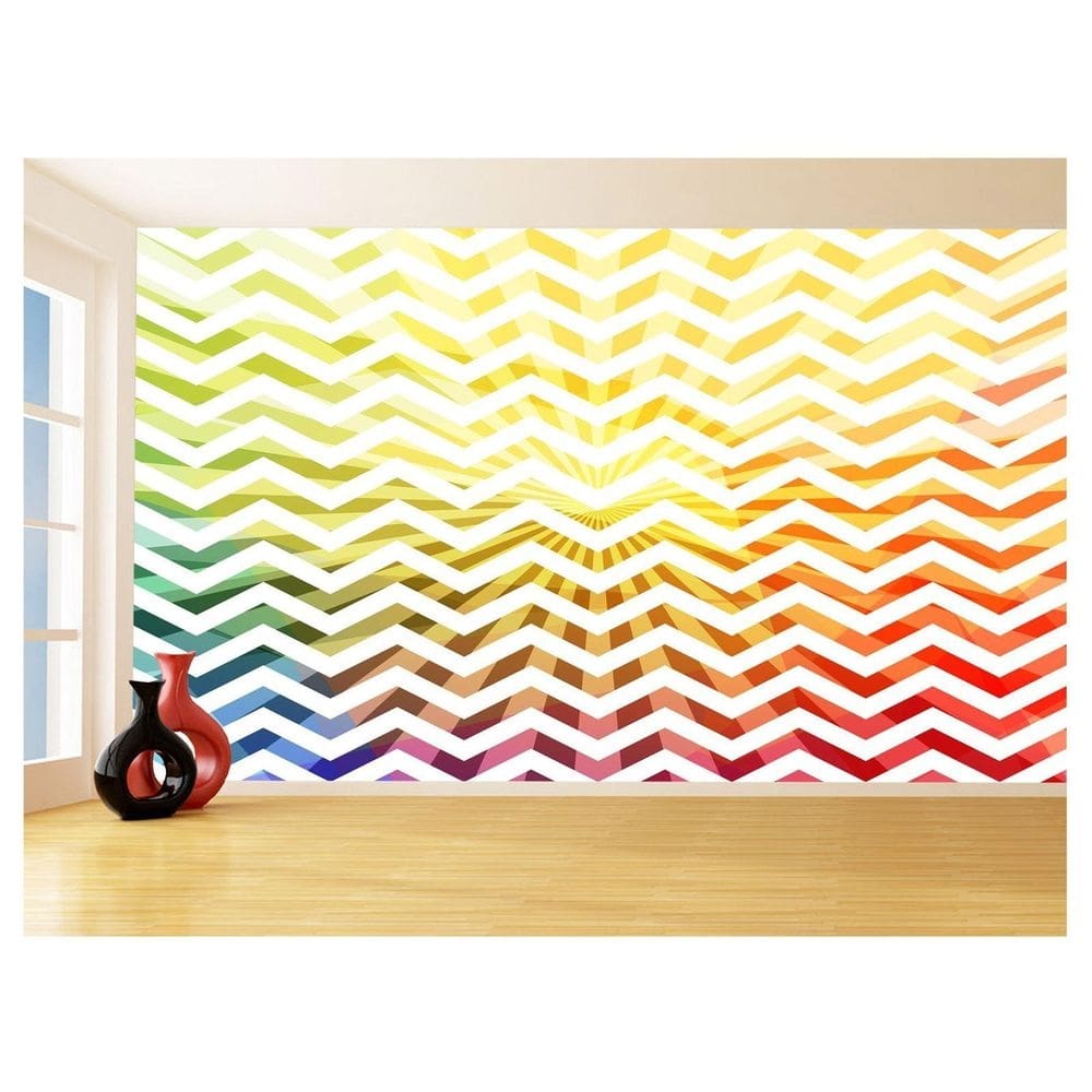 Papel De Parede 3D Sala Chevron Zig Zag Listras 3,5M Zig83
