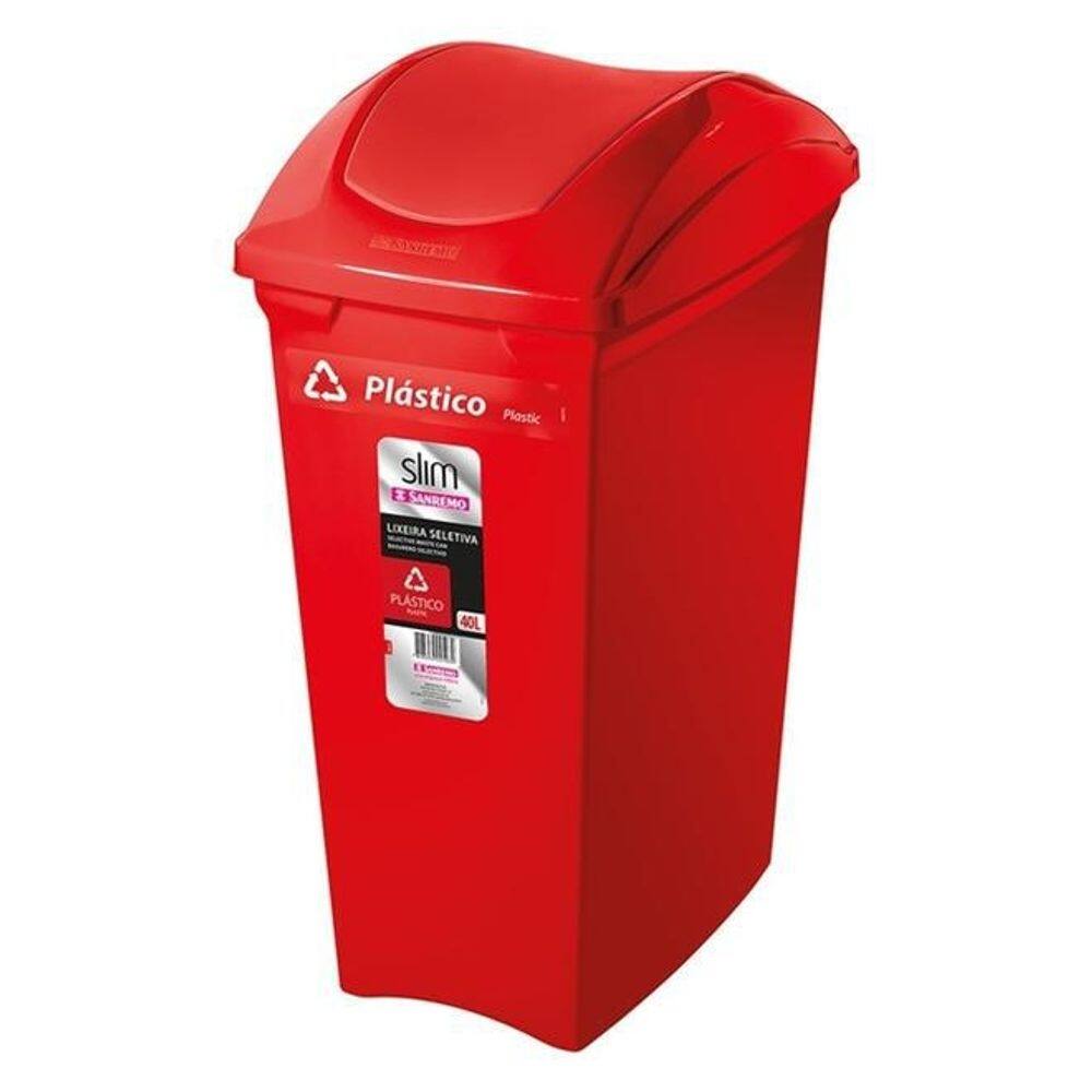 Lixeira Seletiva Vermelha 40L - 5506