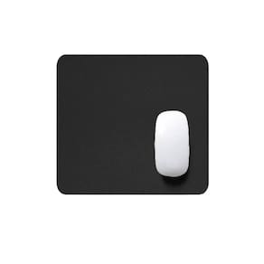 Kit 3 mouse pad 20x20cm couro impermeável preto computador