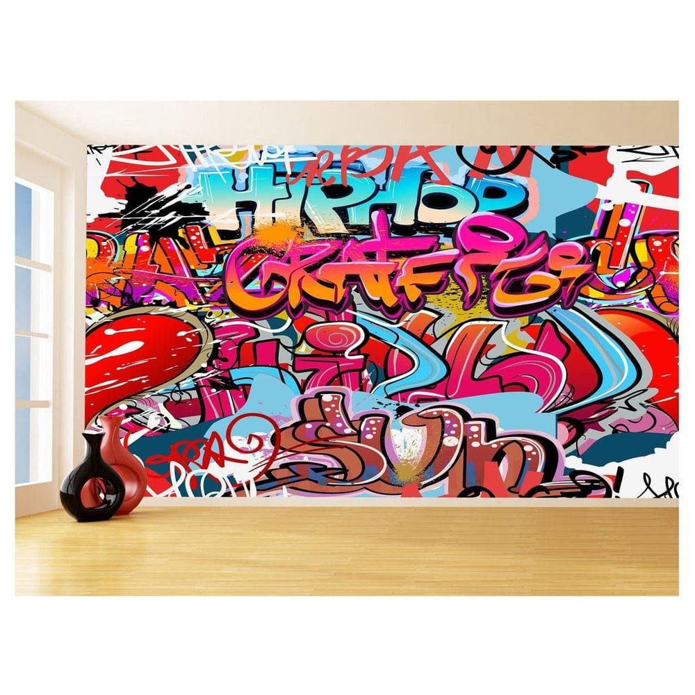 Papel De Parede 3D Arte Graffiti Mural Grafite 3,5M Tra105