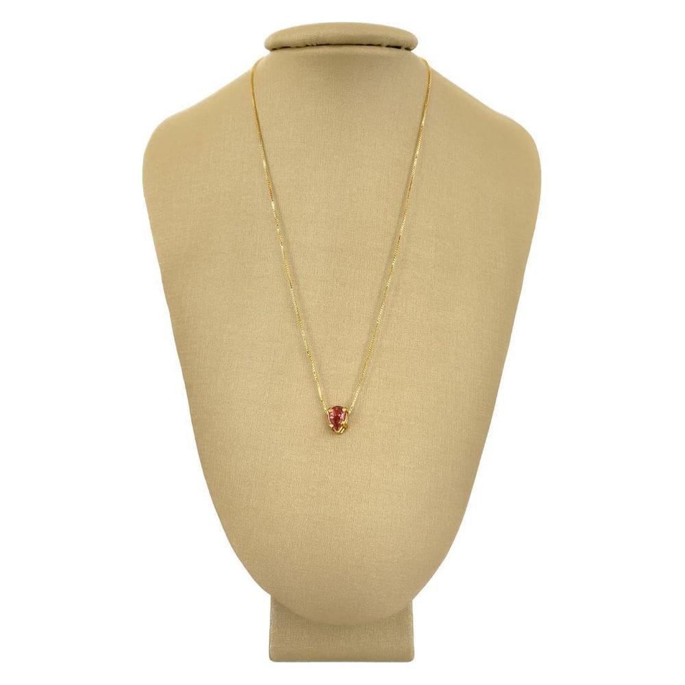 Colar Prata 925 + Ouro Turmalina Rosa -  P Vecchio