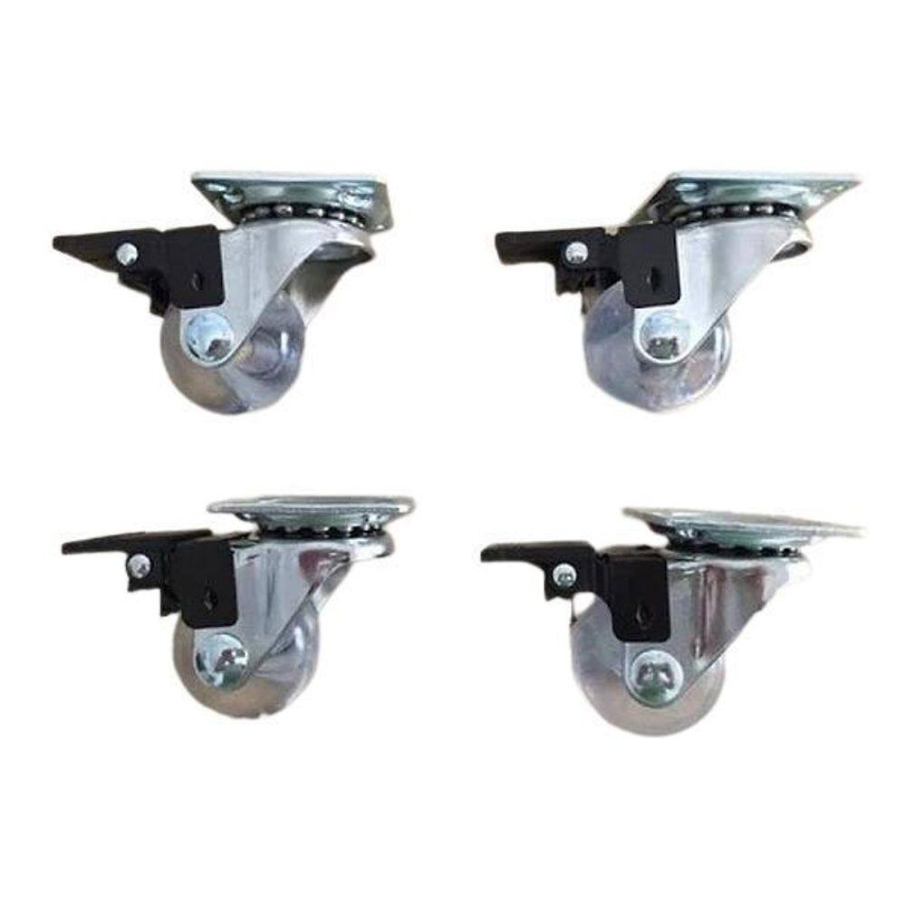 Rodizio cromado para móveis roda gel com freio kit glapc 100