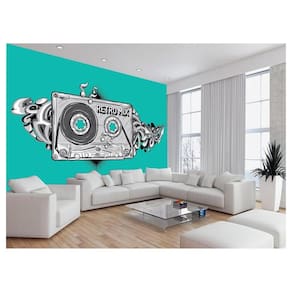 Papel De Parede 3D Musica Fita Retrô Mix Tape 3,5M Mus36