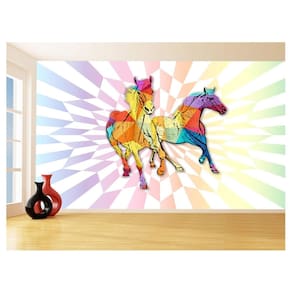 Papel De Parede Animais Pop Art Cavalos Cores 3,5M Pxa360