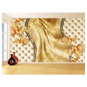 Papel De Parede 3D Floral Textura Sala Flores 3,5M Xfl325