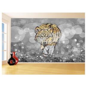 Papel De Parede Animais Pop Art Lobo Colorido 3,5M Pxa630