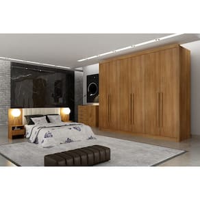 Guarda Roupa Casal 6 Portas 8 Gavetas - Maldivas-Cumaru - Móveis Novo Horizonte