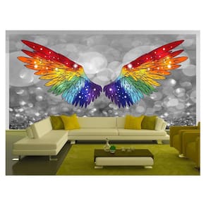 Papel De Parede 3D Arte Asas Selfie Insta Cores 3,5M Tra291