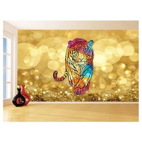 Papel De Parede 3D Animais Pop Art Tigre Felino 3,5M Pxa144