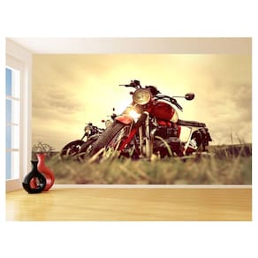 Papel De Parede 3D Moto Custom Chopper Cafe 3,5M Bkm110