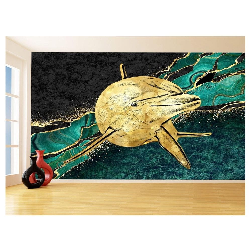 Papel De Parede 3D Animais Pop Art Golfinho Cor 3,5M Pxa273