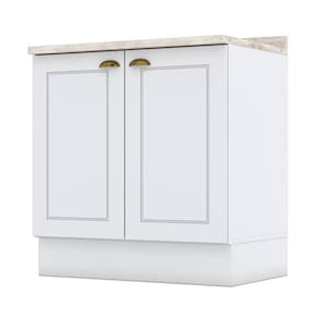 Balcão 2 Portas 80 cm Nova York Branco com Tampo Calcare – Henn