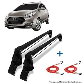 Rack de teto hb20 hach sedan 2012 a 2020 + 2 elástico carga