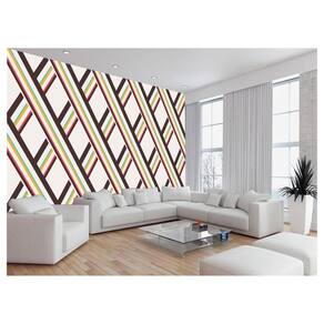 Papel De Parede 3D Listras Cores Padrão Diagonal 3,5M Lst02
