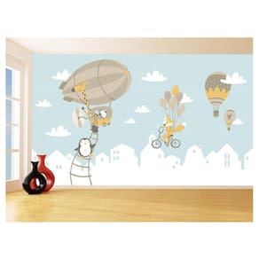 Papel De Parede 3D Infantil Bebê Balão Balões 3,5M Azs325
