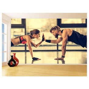Papel De Parede 3D Academia Exercício Crossfit 3,5M Aca16