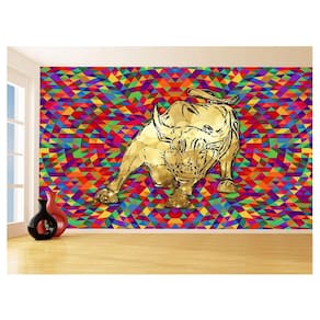 Papel De Parede 3D Animais Pop Art Touro Bull 3,5M Pxa160