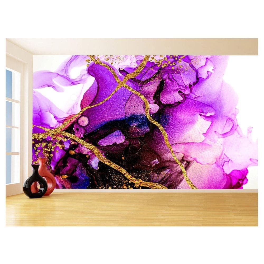 Papel De Parede 3D Estilo Marmore Tintas Cores 3,5M Mbr125