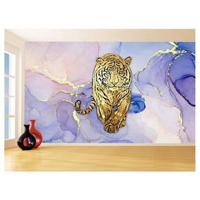 Papel De Parede 3D Animais Pop Art Tigre Felino 3,5M Pxa117
