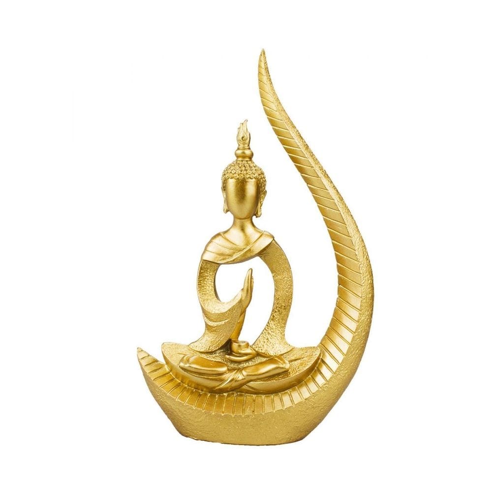 Buda Sentado Arco Dourado 26.5Cm