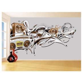 Papel De Parede Arte Graffiti Musica Som Retrô 3,5M Tra86